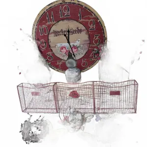 Decorative Home Décor Lot with Large Wall Clock and Accessories