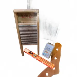 2 Wooden Washboards, Nellie's Oxygen Brightener, and Paddle