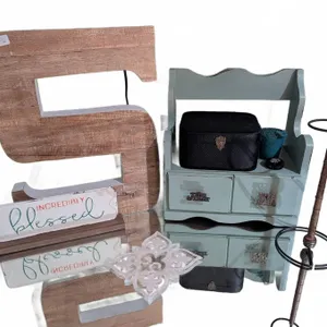 Decorative Monogrammed 'S' w/ Assorted Shelf Decor & More