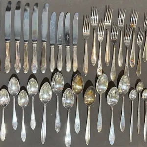 Silver Plate Flatware Set, 43 Pieces