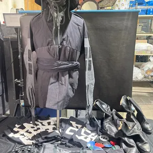 Black Costume Boots, Helmet, Armour, and Garments