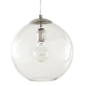 Home Decorators Collection 1-Light 60W Brushed Nickel Globe Pendant