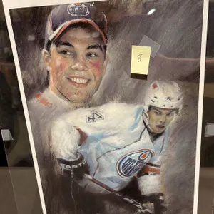 Edmonton Oilers Hockey Player Pastel Illustration