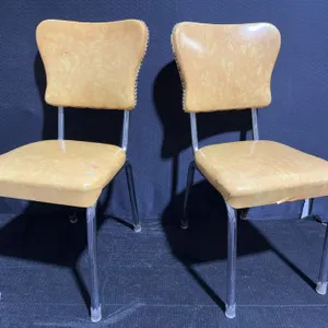 Chrome and Yellow Vinyl Kitchen Chairs