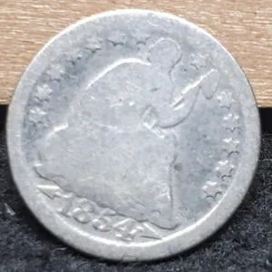 1854 w/ Arrows Seated Half Dime