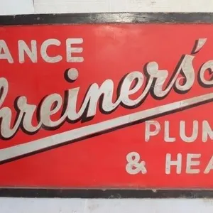 Double Sided Schreiners'  Plumbing & Heating Sign