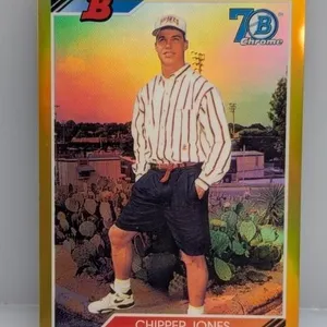 2017 Bowman Chrome Gold Ref Chipper Jones #92BCJ S
