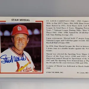 4x6 Stan Musial Auto Post Card Stan the Man Inc