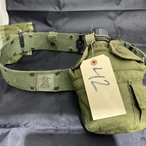 Military Canteen on Belt w/Extra Pouch