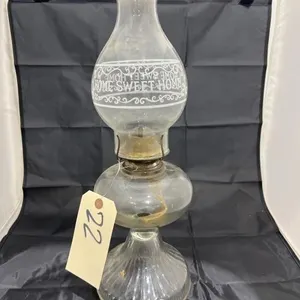 Clear Glass Oil Lamp w/Chimney