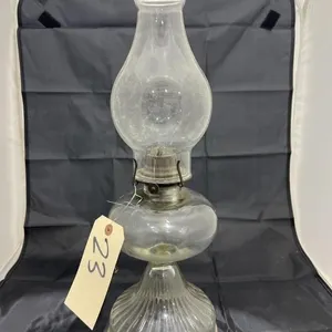 Clear Glass Oil Lamp w/Chimney