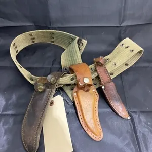 Belt & 3 Leather Knife Holsters