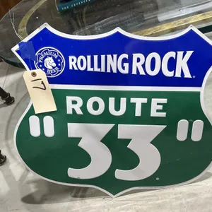 Metal Single Sided Rolling Route 33 Sign