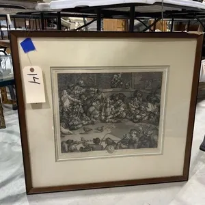 Framed/Matted Fit Ticket Lithograph 25"x23"