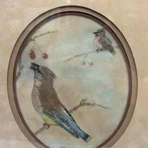 Vintage Vera Hand Pastel Art framed with papers