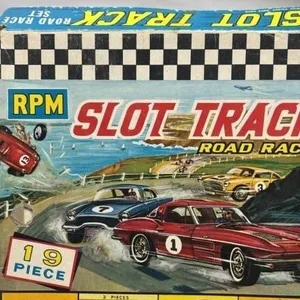 Vintage RPM slot Track Road Race Toy track in box