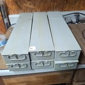 6 metal safe deposit storage boxes