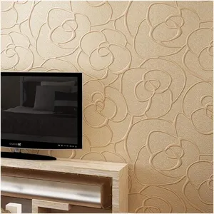 New $49 Q QIHANG Embossed 3D Rose Wallpaper...