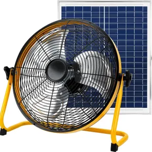 New $140 16" Portable Solar Fan, Dual Input...