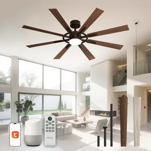 New $198 60" Smart Ceiling Fan with Lights, Remote
