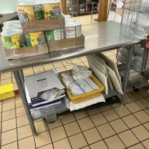 Stainless Steel Work Table with Manual Can Opener