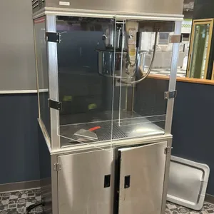 2006 Gold Medal Pop-O-Gold 2011EBZ commercial popcorn maker. Features stainless steel construction, clear viewing doors, integrated kettle, scoop, and