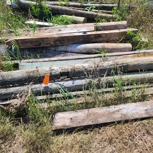 (13) Reclaimed Wood Posts and Timbers with Flat Hose