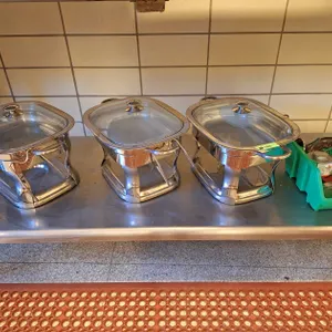 3 SS Chafing Dishes with Lids and Related