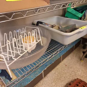 Assorted Kitchenware on Bottom Shelf