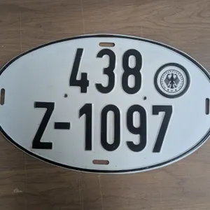 Vintage west German, 14x8.5" Oval, Import plate, collectible
