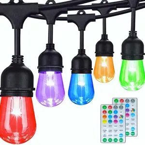COMMERCIAL GRADE 96FT LED OUTDOOR STRING LIGHTS WITH REMOTE CONTROL -N