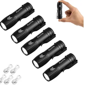 KUNHE 5 PACK MINI FLASHLIGHT RECHARGEABLE BULK USB-C SMALL HIGH LUMEN FLASHLIGHT SINGLE MODE -N