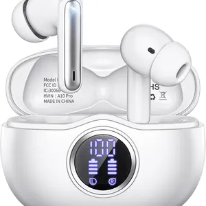 A10 PRO WIRELESS EARBUDS, BLUETOOTH 5.3 HEADPHONES HIFI STEREO 50H PLAYBACK LED DIGITAL DISPLAY -N