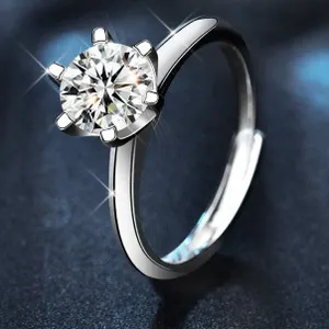 1 CT CERTIFIED ROUND BRILLIANT MOISSANITE 925S