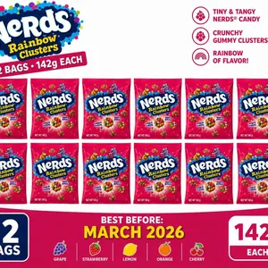 CASE WITH 12 142G BAGS OF NERDS RAINBOW CLUSTERS