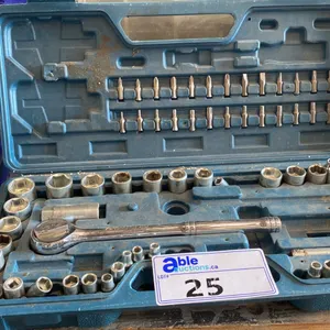 PARTIAL TOOL SET & STANLEY HARDWARE ORGANIZER CASE WITH ASSORTED HARDWARE CONTENTS