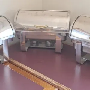 Trio of buffet warming trays.