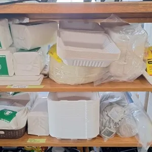 Take out containers, dinner napkins, small