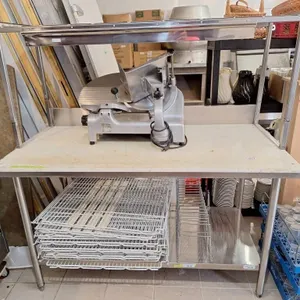Stainless kitchen prep table. 2 pieces. Top is