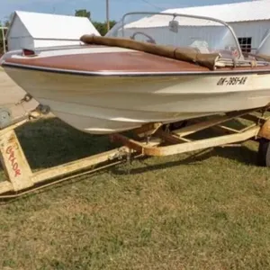 1968 GLASTRON 15' BOAT AND TRAILER, EVENRUDE