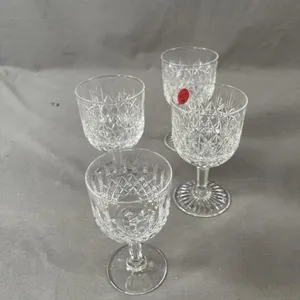 4 signed Crystal Thomas Webb Wine/Water Glasses