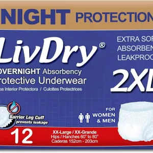 SEALED $66 (12Pck- XXL) Adult Overnight Underwear