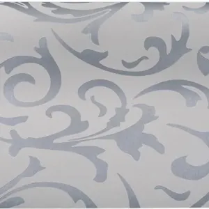 New $40 Q QIHANG Gray Damask Wallpaper Roll 1.73W