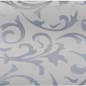 New $40 Q QIHANG Gray Damask Wallpaper Roll 1.73W