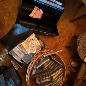 Cds, cassette tapes and CD holder