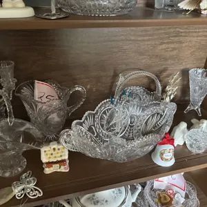 Bird design candle holder, glass dish, glassware