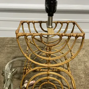 **APPEARS NEW/MISSING SHADE** Pillowfort Boho Rattan Kids' Table Lamp