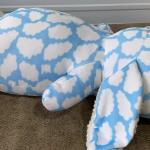 **NEW** Pillow Fort Weighted Bunny Rabbit Blue/White Clouds