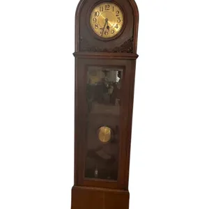Tall Case Grandfather Clock, Wood Case, Brass Pendulum