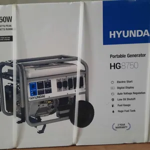 NEW HYUNDAI 8,750 Watts Portable Generator w. Electric Start, Battery Included (GST 5% & PST 7% charged)
